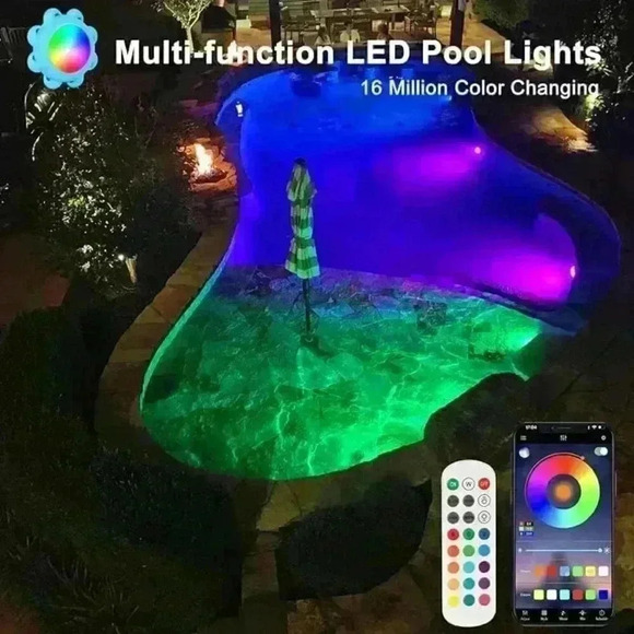 NWT-Smart Submersible LED Pool Lights- Music Sync- 2 lights - Picture 3 of 4